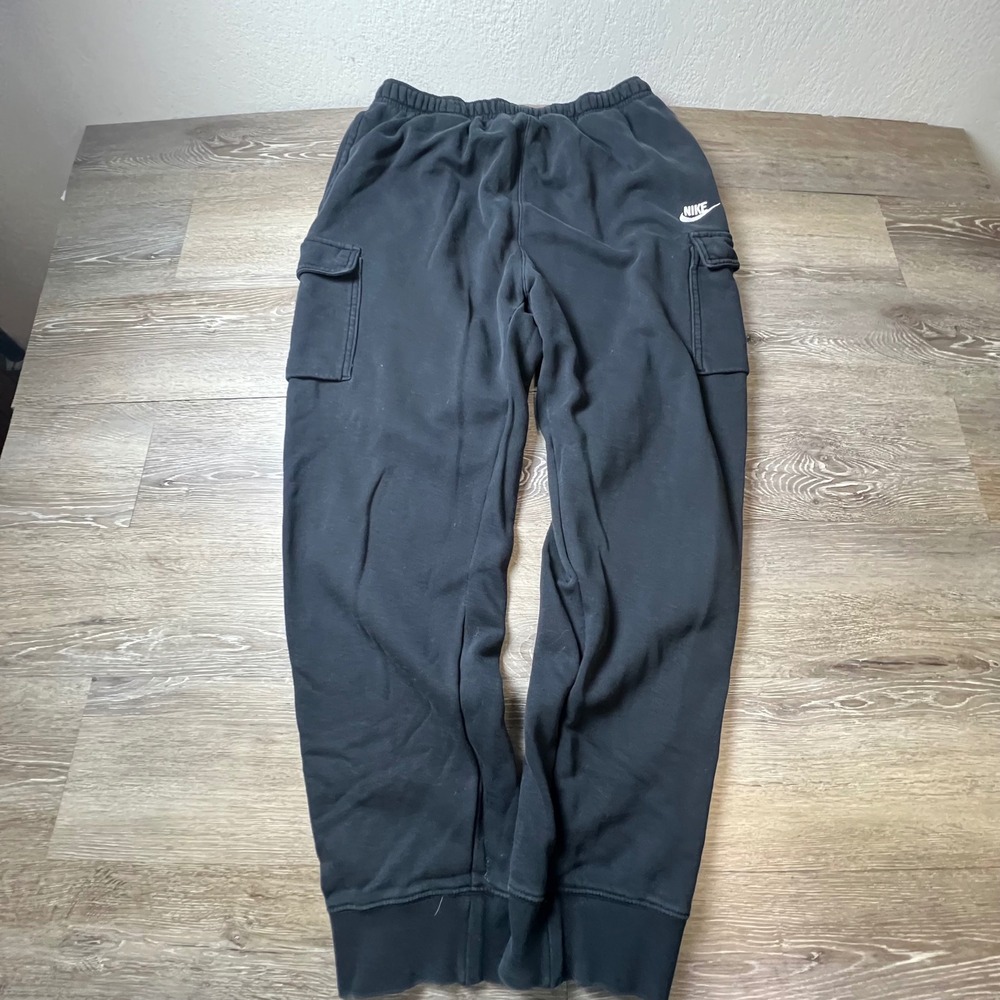 Nike Cargo Sweatpants Mens XL Black Tall Fleece Joggers Sportswear Pants